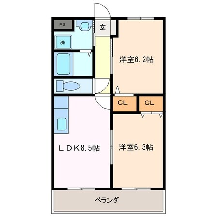 フラット立石C棟（伊賀市別府）の物件間取画像